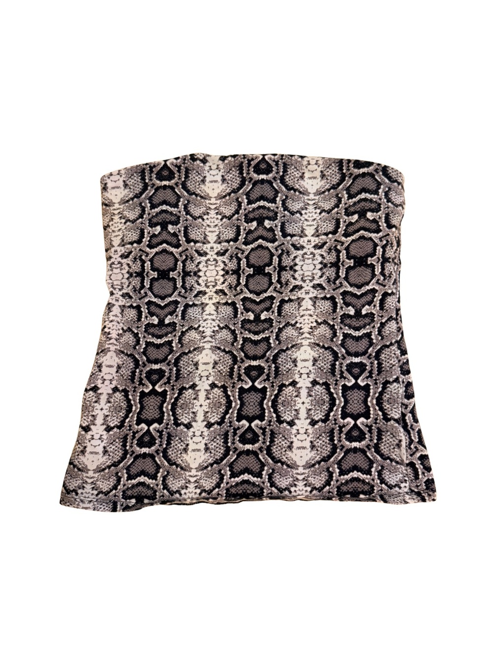 Express Black & White Snake-Print Tube Top